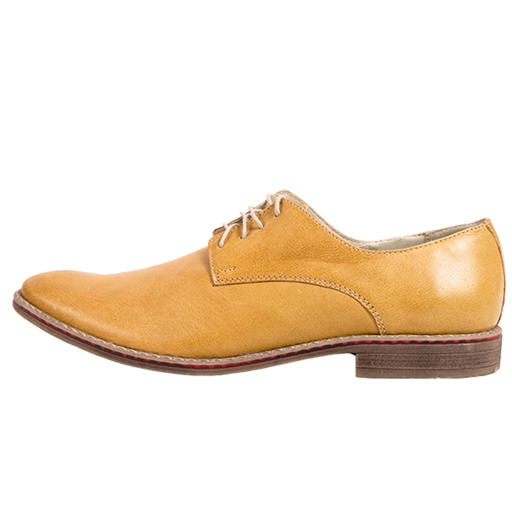 Mindful international shallow Modello No. 103 - Yellow Lace-Up Oxfords Dress Shoes Modello - Smooth  Leather Modello