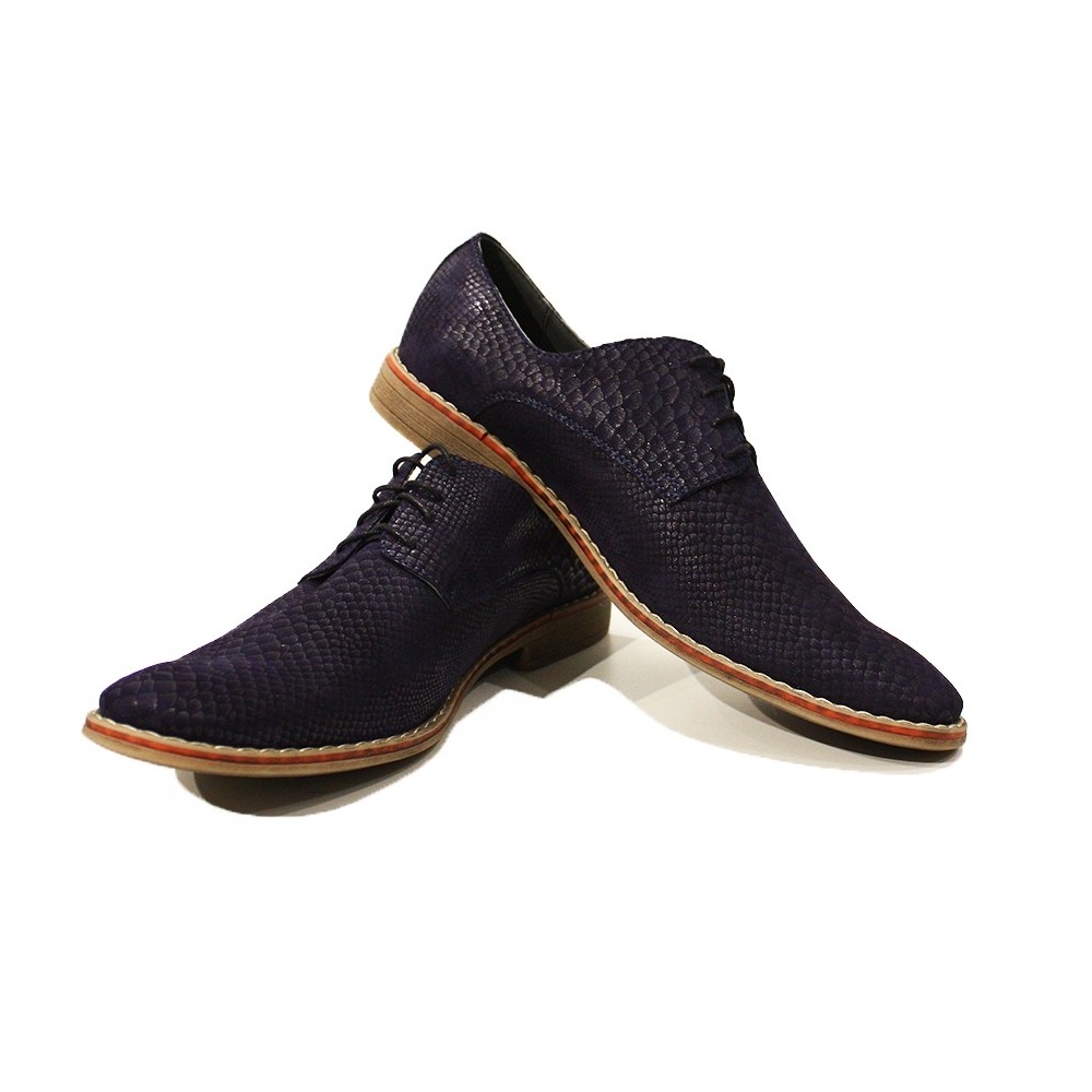 Modello Biagio - Navy Lace-Up Oxfords Dress Shoes Leather