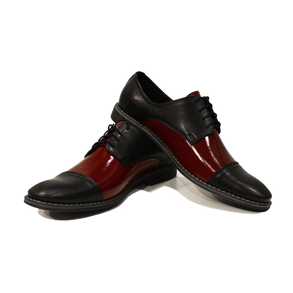 Modelo Maurizio - Black Lace-Up Oxfords Dress Shoes - Cowhide Patent ...