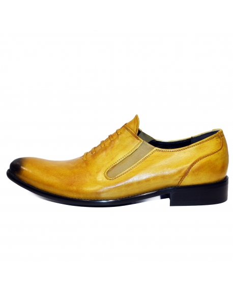Modello Giallo - Zapatillas Sin Cordones - Handmade Colorful Italian Leather Shoes