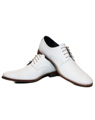Gaseoso Artesano Transitorio Zapatos De Vestir Blanco Hombre