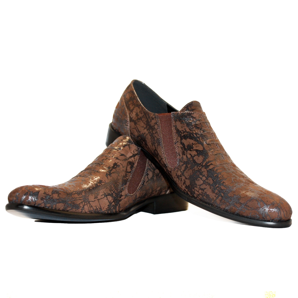 cowhide slip on shoes